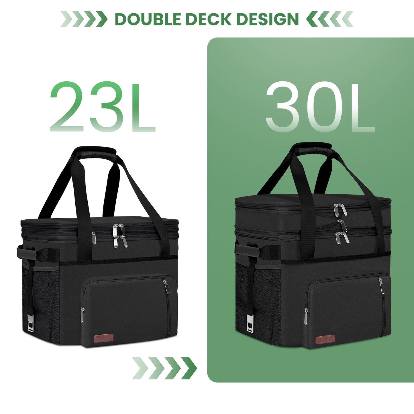 MIYCOO Cooler Bag with Expandable Double Deck, 60 Can Leakproof Cooler