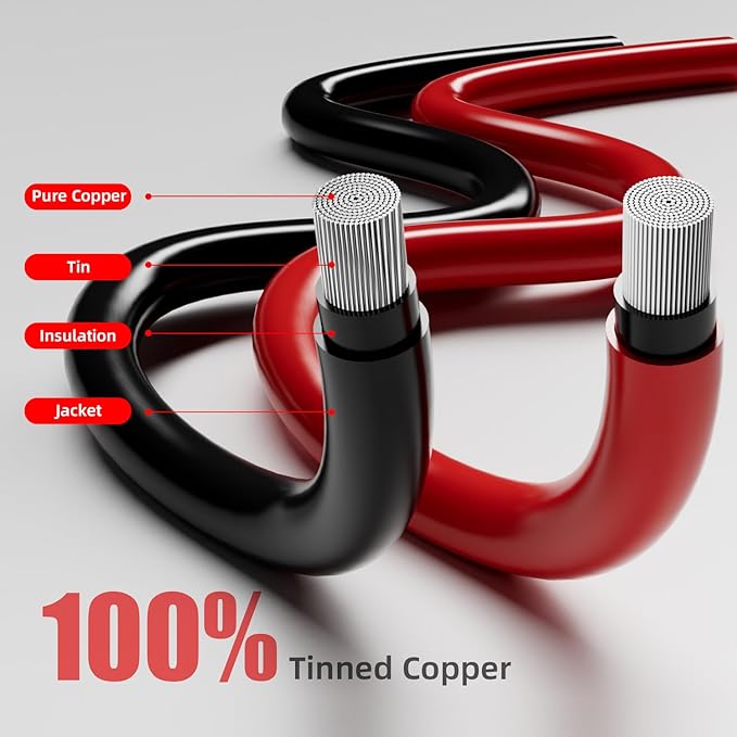 10 AWG 10Ft Solar Panel Extension Cable,6mm² PV Cable with Male and Female Waterproof Sealed Connectors,for RV, Home Boat Photovoltaic Systems