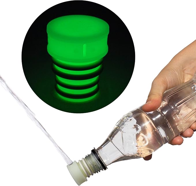 CuloClean Portable Bidet for Toilet, Travel, or Camping. Compatible with Any Plastic Bottle. Discreet, Sanitary or Travel Shower, Attachable Stopper, Backcountry Bidet Nozzle (1pcs Glow in The Dark)