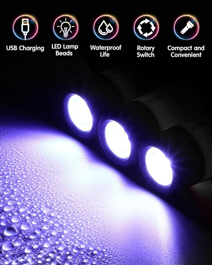 Mudder 12 Pieces Mini Keychain Flashlight Rechargeable Operation Christmas Bulk Plastic Small Torch Flashlight Handheld LED USB Rechargeable Waterproof for Camping Hiking Favor(White Light in Black)