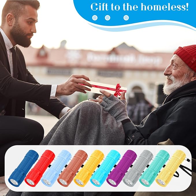 Riakrum 60 Pack 9 LED Flashlight Bulk Small Plastic Handheld Flashlights with Lanyard for Home School Night Reading Emergency Christmas Gifts, AAA Batteries Included(Cute Color)