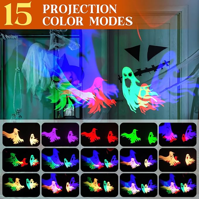 Halloween Projector Lights Indoor Scene LED Light Spooky Ghost Decorative Halloween Night Light Projector Lighting Projectors Lamp for Party Holiday Decor