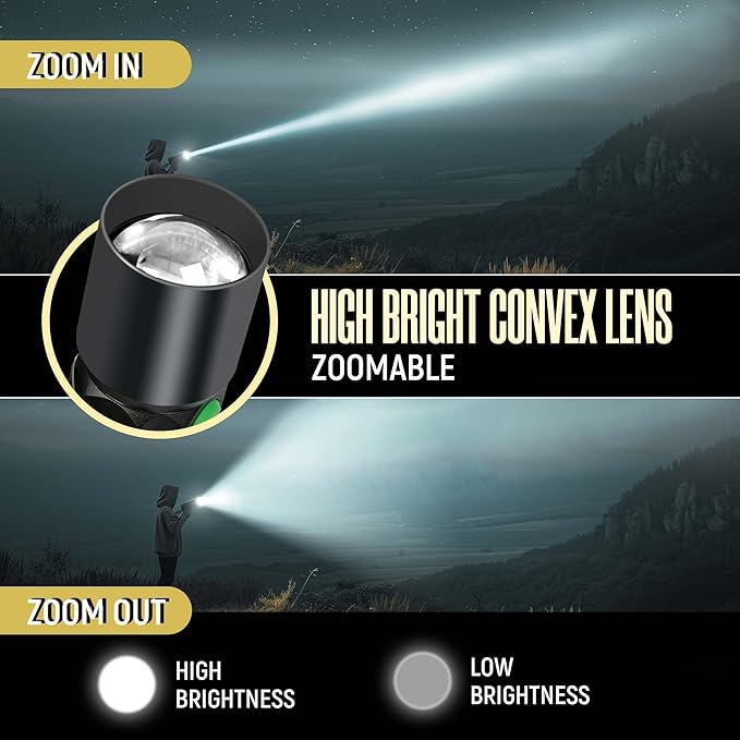 LED Neck Light, 2Pack 1800Lumens Rechargeable Neck Flashlight with Magnetic Base, Detachable Neck Work Light with Zoomable Flashlight, Flexible Around Mechanic Neck Lamp for Car Repairing Reading
