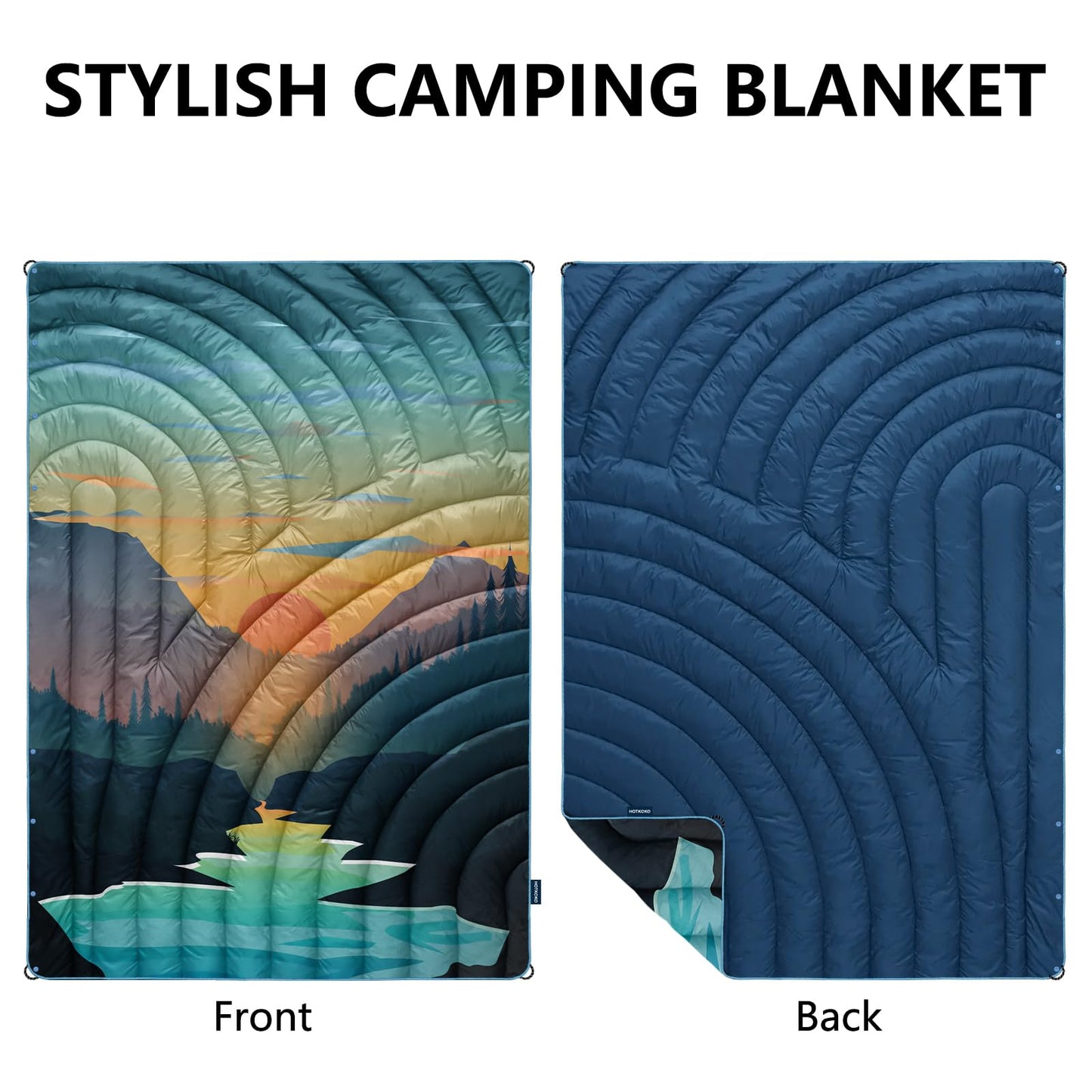 Puffy Camping Blanket,Mini Camp Blanket Outdoor Camping Quilt Waterproof