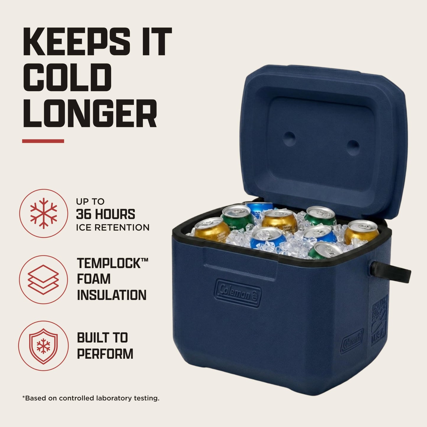Coleman Chiller 16qt Portable Cooler with Ice Retention and 2-Way Heavy Duty Handles, Leak