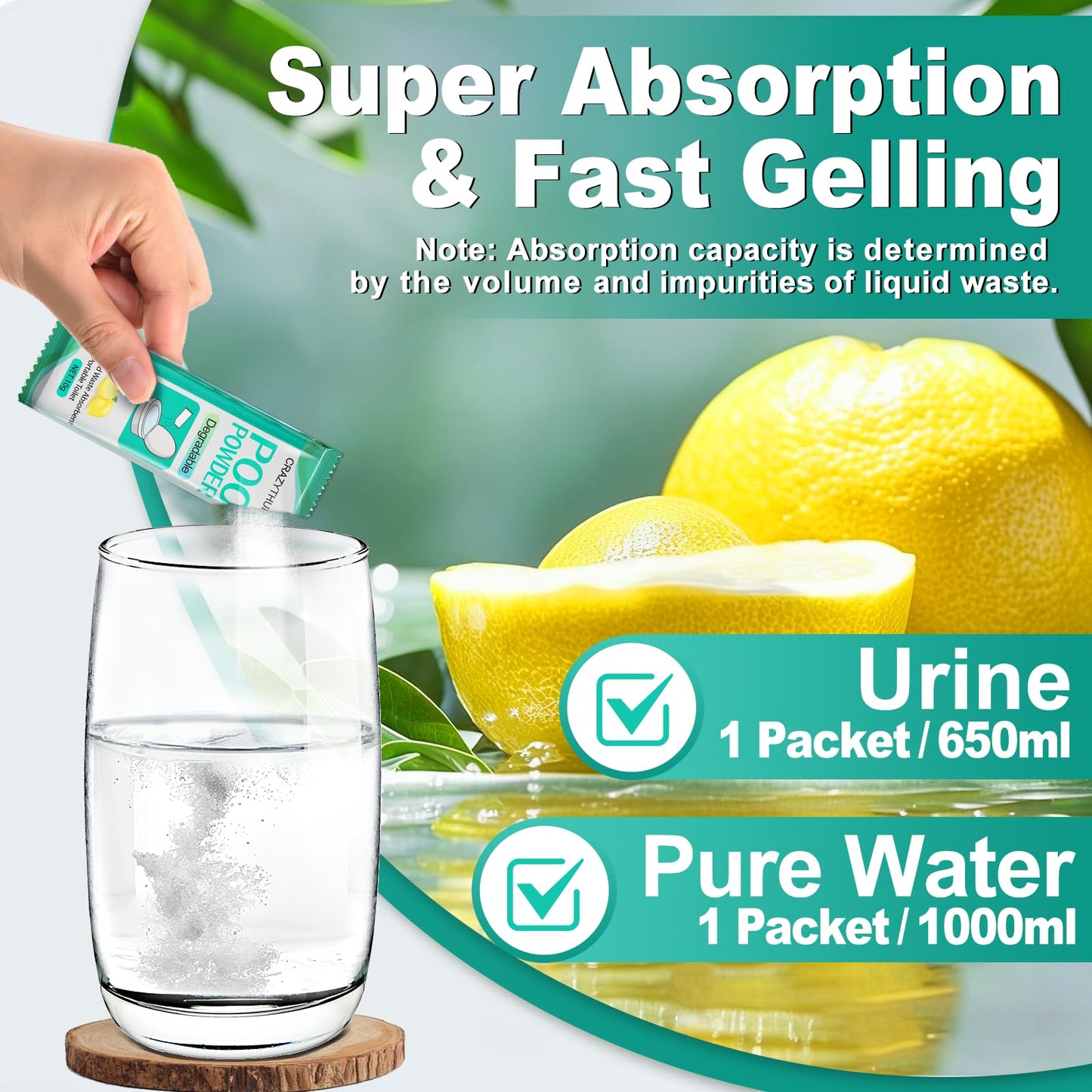Poo Powder for Portable Toilet Gel Powder, Camping Toilet Gel 50PCS
