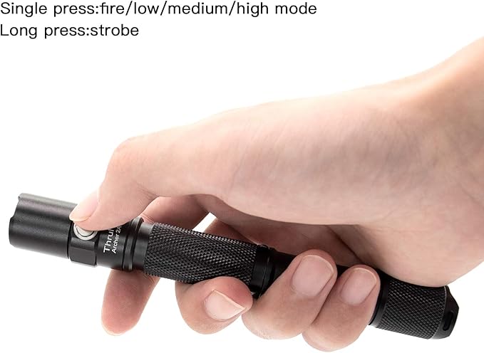 ThruNite Archer 2A V3 Flashlight, 2AA EDC Tactical Flashlight, 500 Lumens Dual Switch Pocket LED Flashlight for Emergency, Camping, Home - Cool White