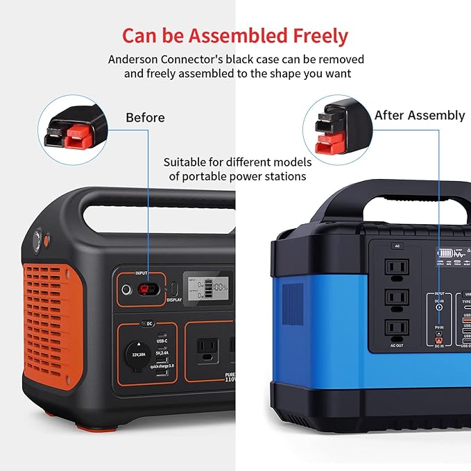 12AWG 75FT Anderson Extension Cable 2 6 10 20 35 50 75 100FT Solar Extension Cable Anderson Connector for Portable Power Station Solar Generator Solar Panel (75FT)