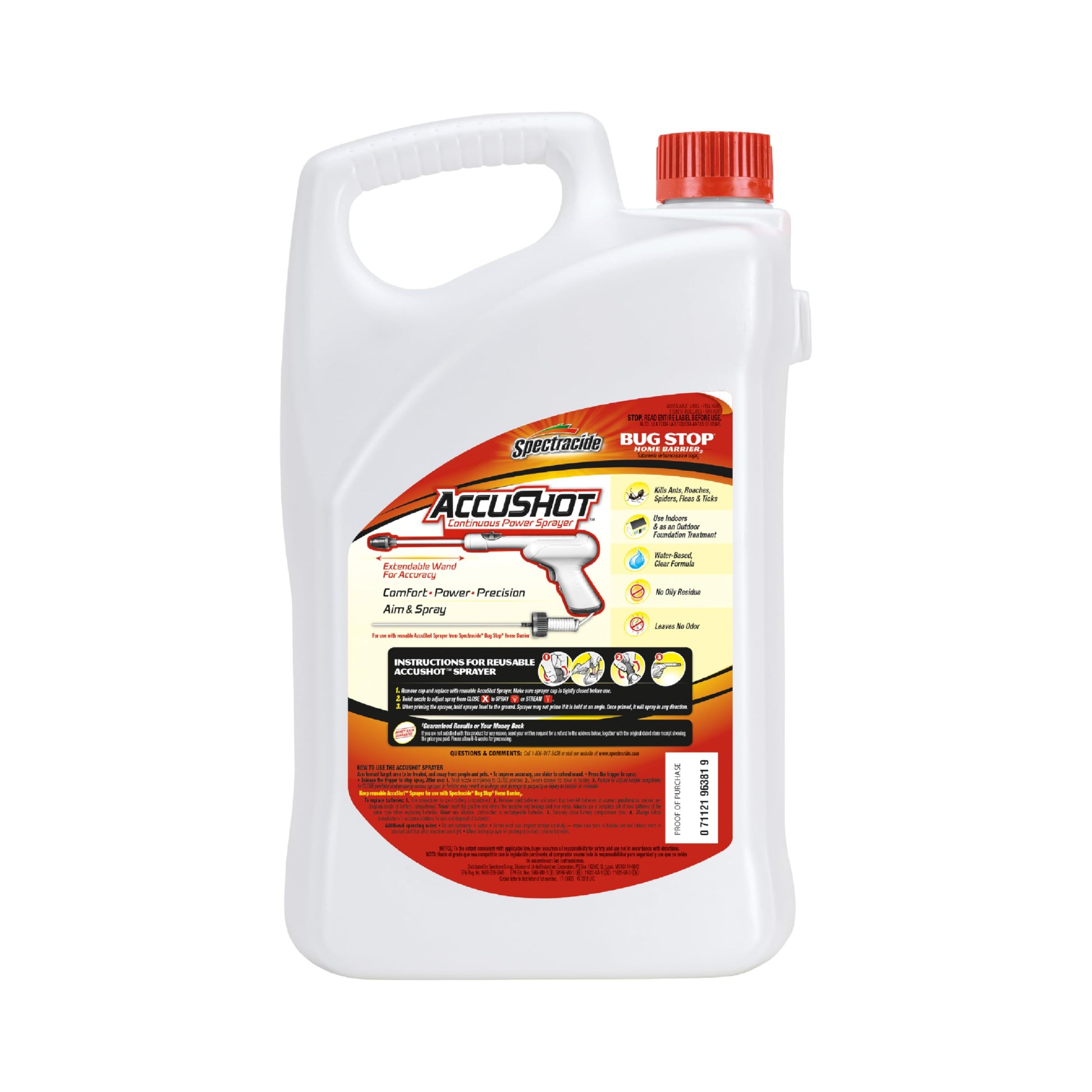 Spectracide Bug Stop Home Barrier 1.33 Gal, AccuShot Sprayer Refill