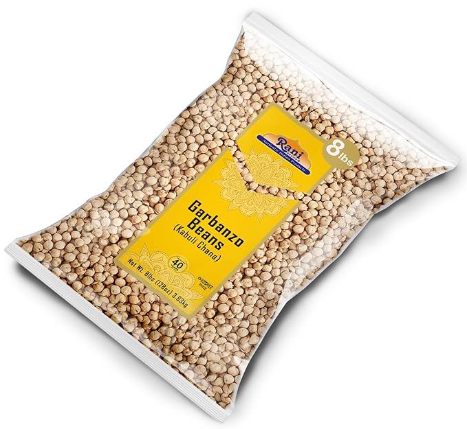 Rani Garbanzo Beans (Kabuli Chana) 128oz (8lbs) 3.63kg Bulk ~ All Natural | Vegan | Gluten Friendly | NON-GMO | Kosher | Indian Origin
