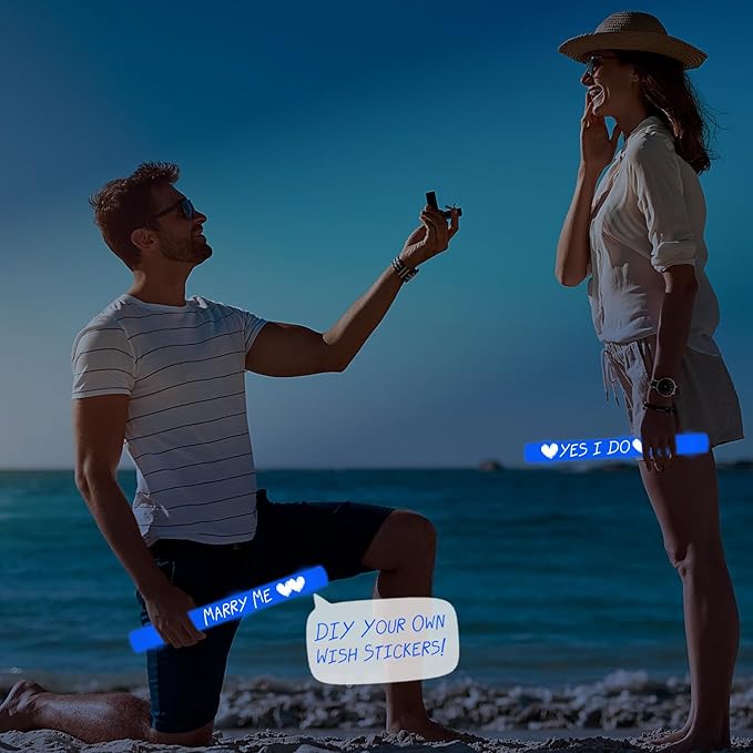 48Pack LED Glow Foam Sticks Bulk,Light Up Glow Sticks with 3 Flashing Modes,Blue Glow Wands Party Pack,Glow In The Dark Party Supplies for Valentines Day,July 4th, Wedding,Birthday,Concert