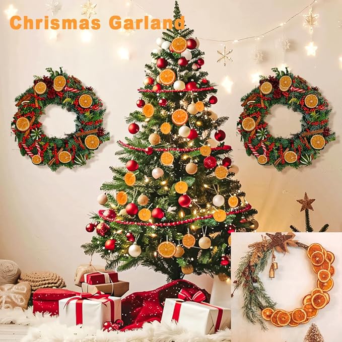 Mkostlich Dried Orange Slices Bulk 8.81oz/250g, Natural Dehydrated Orange Slice for Cocktails/ Christmas Decor/ Candles/ Crafts, No Sugar Added