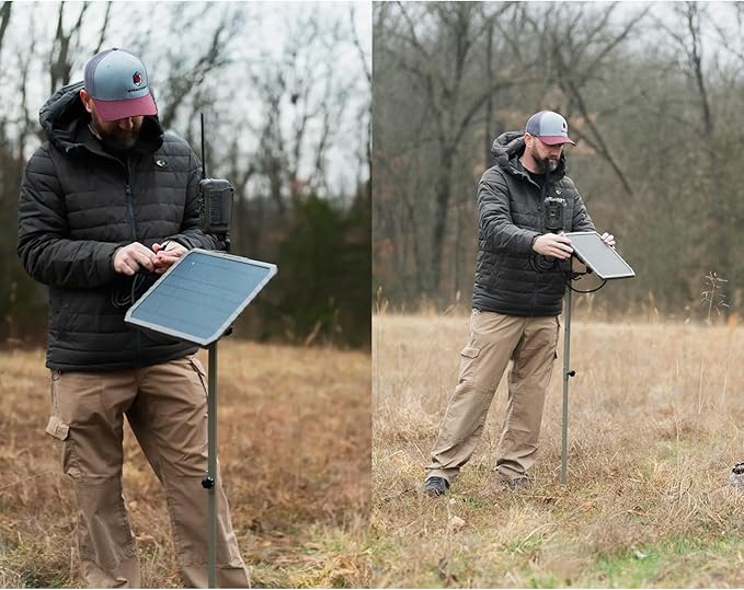 Stealth Cam FieldMax External EX 3000 mAh Solar Battery Pack with 10-Inch Solar Panel for Revolver, Flashback, Deceptor Max, and Fusion Max Cellular Trail Cameras