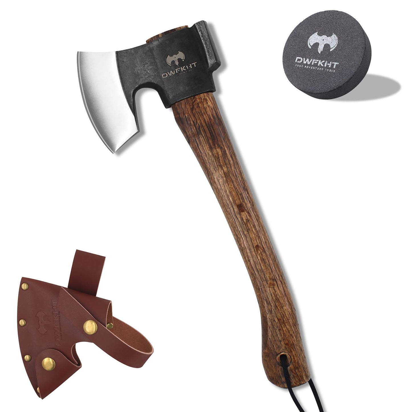 14.4" Hatchet, Camping Axe, Survival Axe with Sheath, Bushcraft Hatchet with 1065 Carbon Steel and