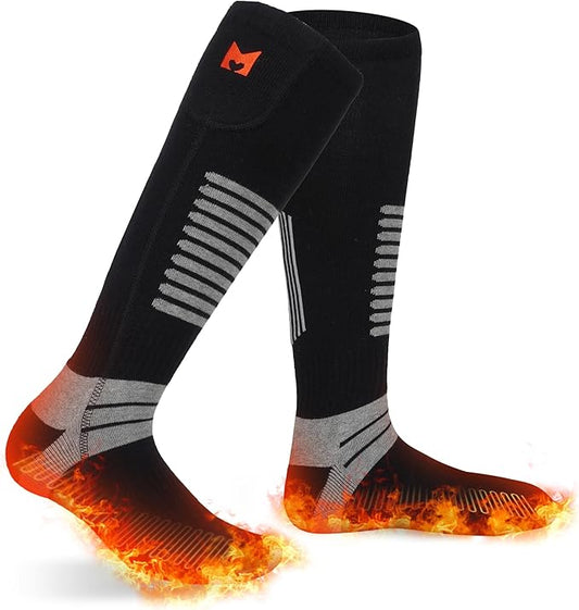 Heated Socks, 5V 6000mAh Rechargeable Heated Socks for Men Women, Electric Heated Socks with 4 Heating Levels for Outdoors Working Skating Skiing Hunting Hiking Cycling