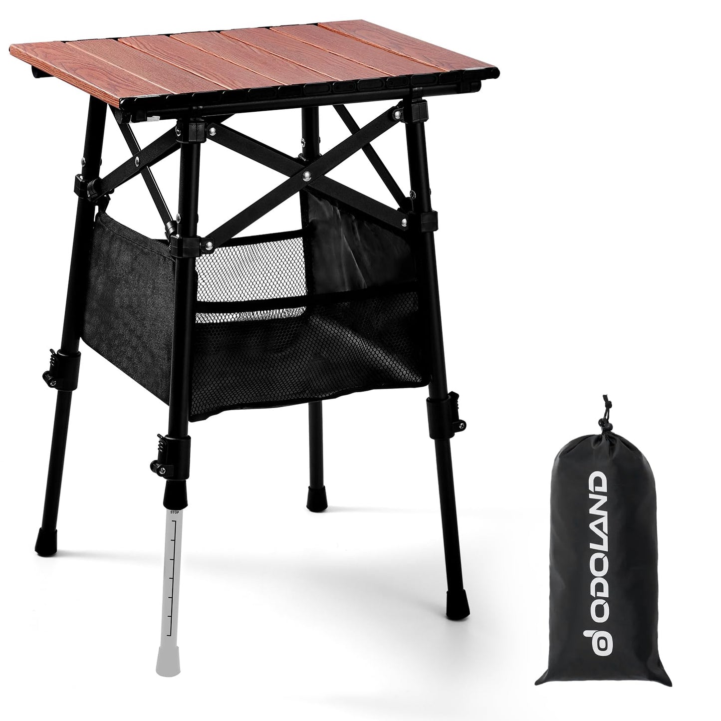 Odoland Portable Camping Table, Folding for Beach Outdoor Adjustable Height