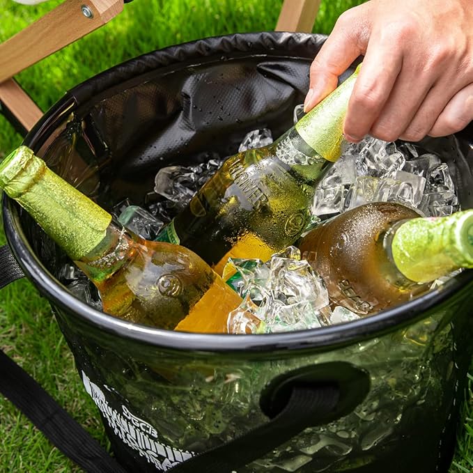 SGCB Collapsible Bucket 4 Gallon with Handle Light Weight PVC Portable Folding Bucket Water Container for Car Wash Camping Fishing Hiking Traveling Backpacking Outdoor Survival Gardening