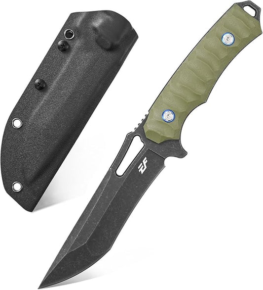 Eafengrow EF132 Fixed Blade Knife, DC53 Steel Blade,G10 Handle Full Tang EDC Fixed Knifes Straight Knife for Working Camping Hunting with Kydex Sheath