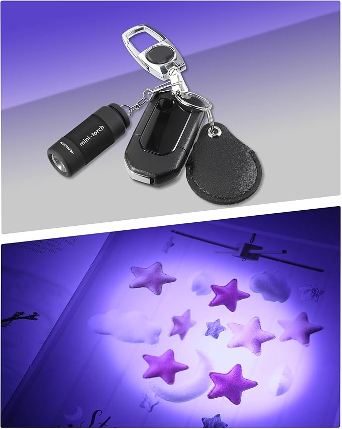 Mudder 12 Pieces Mini Keychain Flashlight Rechargeable Operation Christmas Bulk Plastic Small Torch Flashlight Handheld LED USB Rechargeable Waterproof for Camping Hiking Favor(White Light in Black)
