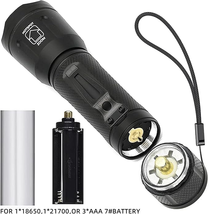 4 in 1 Multicolor Tactical Flashlight, Can Zoom White Blue Green Red Light, RGB Waterproof Handheld Torch with Clip, Suitable for Night Hunting Light, Fishing, Camping Hiking