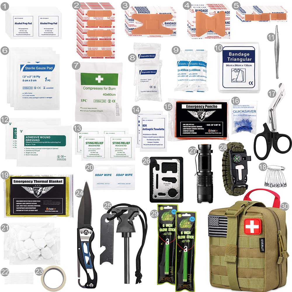 EVERLIT 250 Pcs Survival First Aid Kit