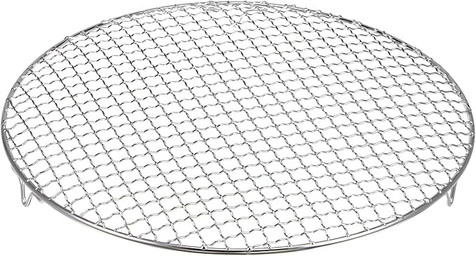 HARFINGTON Round Cooking Rack 13-inch 201 Stainless Steel Cross Wire Barbecue Grill Net with 20mm Legs for Cooking Baking Steaming BBQ