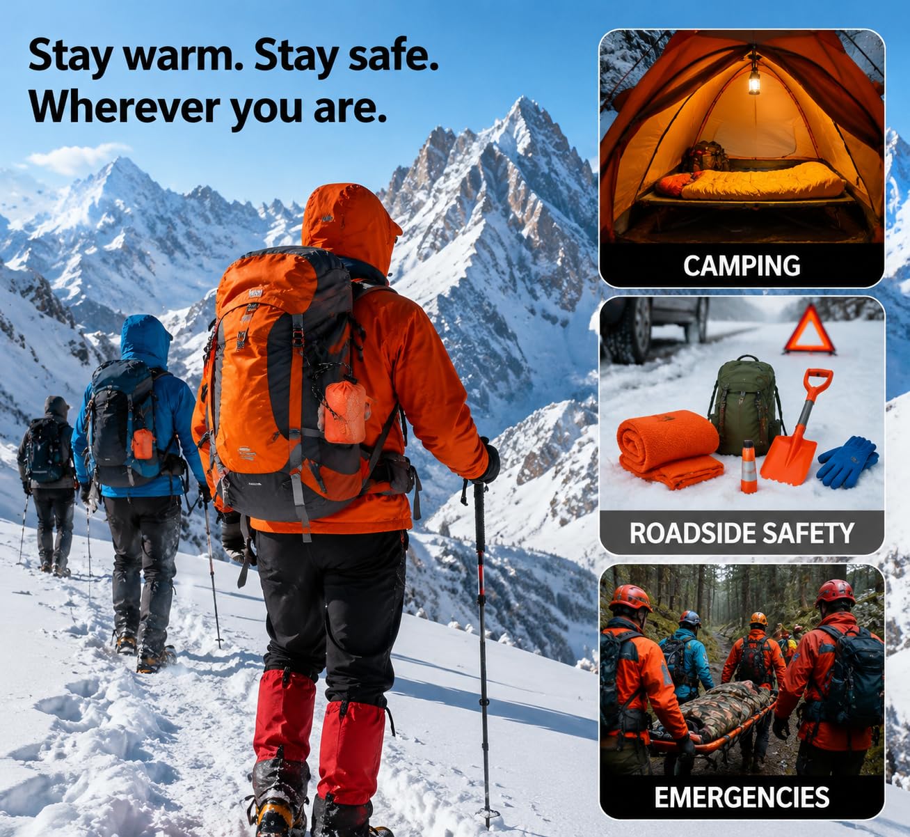 Noamus 6 Pack Emergency Survival Sleeping Bags, Thermal Bivy Sack Blanket, Lightweight Portable