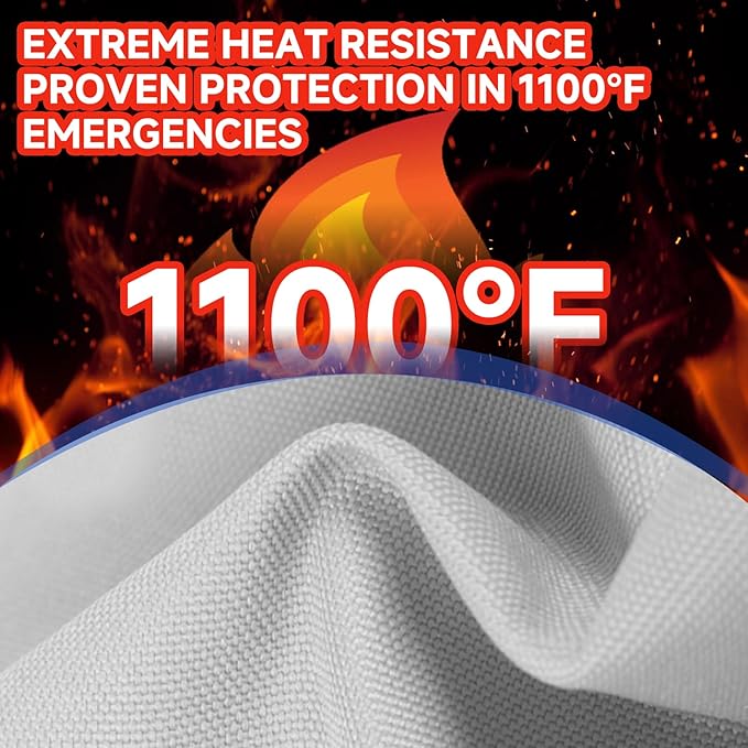 24 Packs Fire Blanket ??39.37x39.37 Inches, 1100??Heat Resistant, Emergency Fire Suppression
