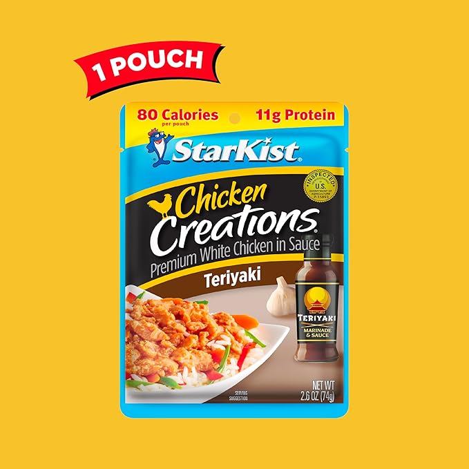 StarKist Chicken Creations Teriyaki, Single Serve Pouch, 2.6 oz (Pack of 8)
