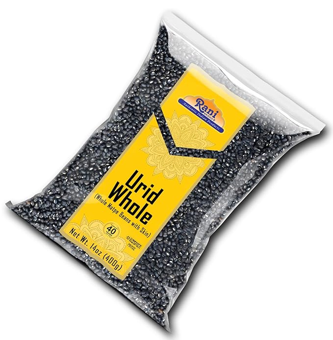 Rani Urid/Urad Whole Black (Matpe Beans with Skin) Indian Lentils 14oz (400g) ~ All Natural | Gluten Friendly | Non-GMO | Kosher | Vegan | Indian Origin