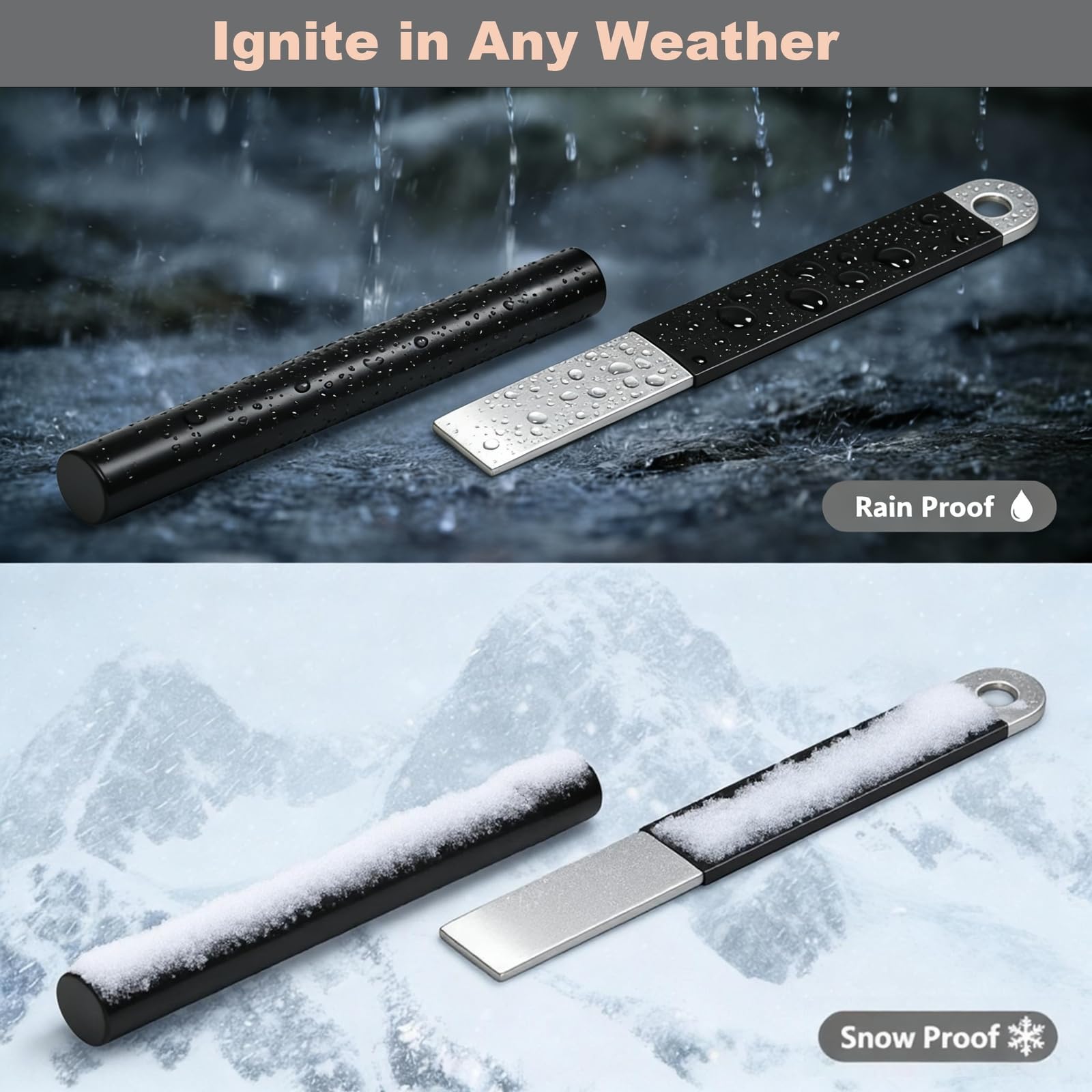 4" Portable Waterproof Ferrocerium Ferro Rod Fire Starter Survival Tool