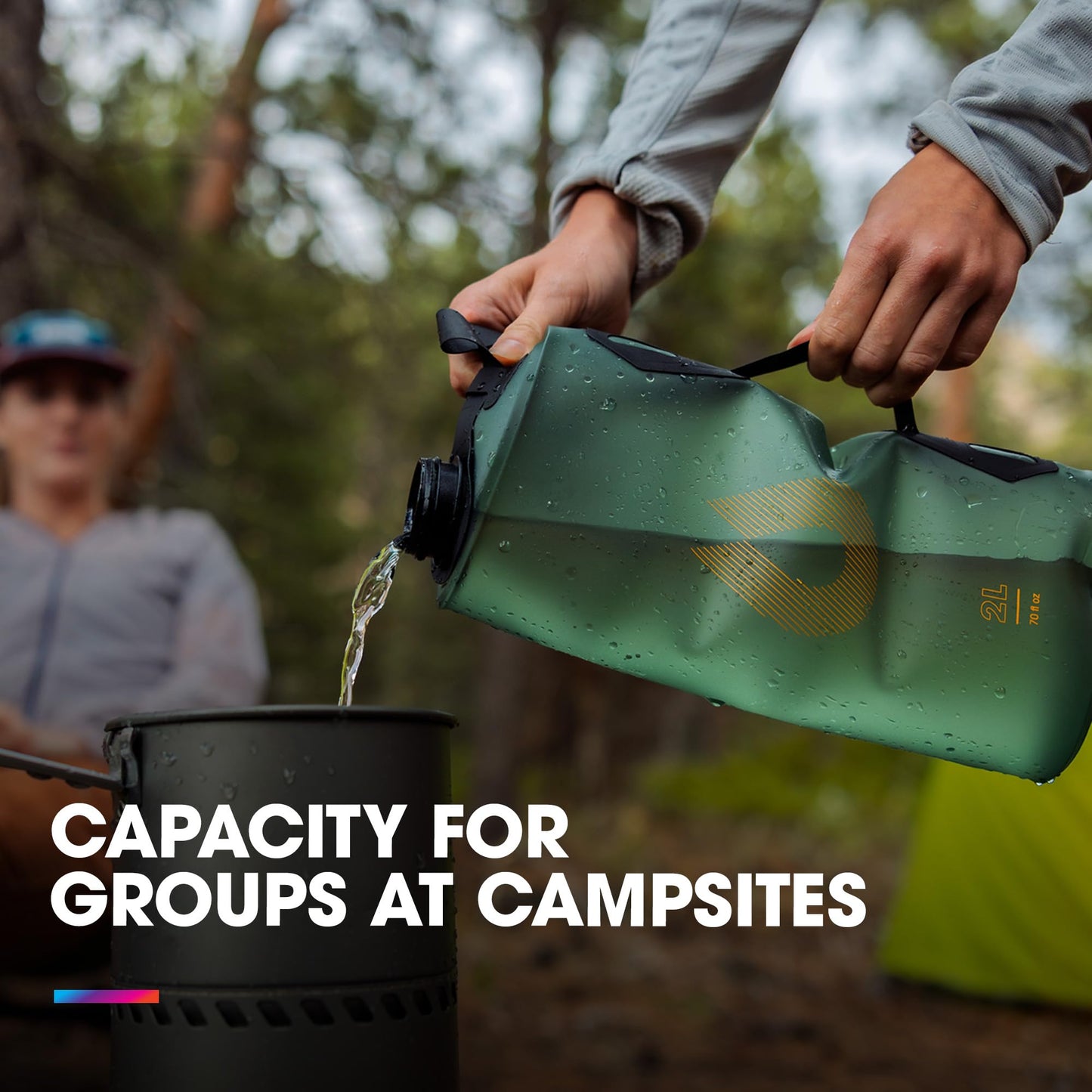 HydraPak Seeker Collapsible Camping Water Storage (2L, Mammoth Grey)