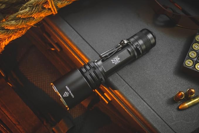 N50T V2 Tactical Flashlight 2300 Lumens, Rechargeable EDC Flashlight with 800 Meters Long Throw, LED Flash Light Spotlight for Camping Hiking Hunting Searching (Black)