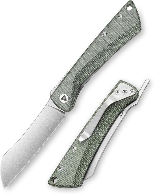 Higonokami Folding Pocket Knife for Menï¼?.3" 14C28N Stonewash Camping EDC Knives with Clip Micarta Handle，Norma-04G