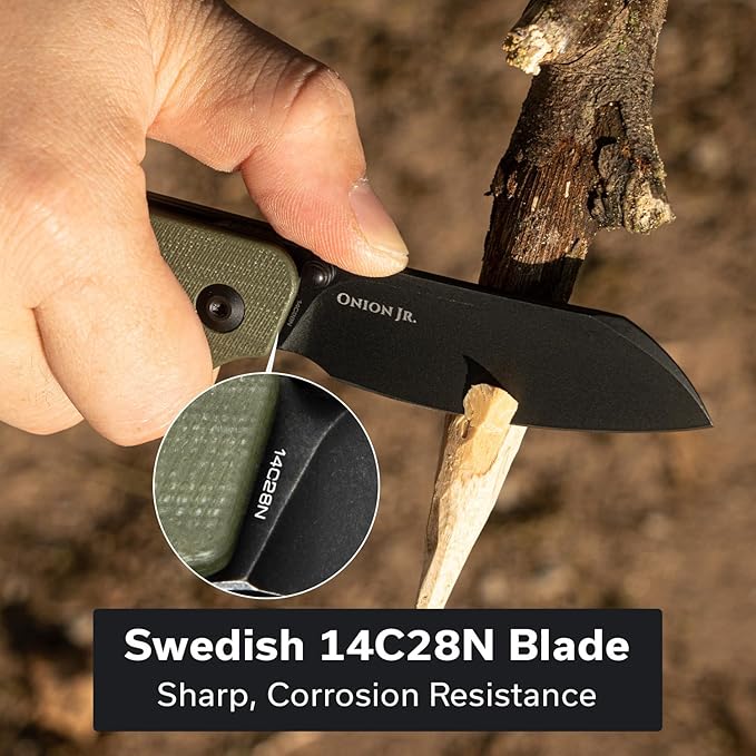 CIVIVI Crabby Pocket Knife, EDC Folding Knife for Men Women with Swedish 14C28N Blade Contoured G10 Handle, Designed by Ken Onion Jr. C24055-1