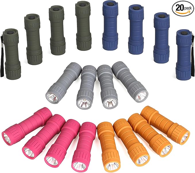 20-Pack Small Flashlights Set, Super Bright 100 Lumen LED Flashlight Pack with 60-Piece AAA Batteries Included, Mini Flashlight, Outdoor Flashlight for Camping, Hiking, Emergency