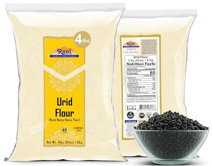 Rani Urid/Urad Flour (Black Matpe Beans Flour) 64oz (4lbs) 1.81kg Bulk ~ All Natural | Vegan | Gluten Friendly | NON-GMO | Kosher | Indian Origin