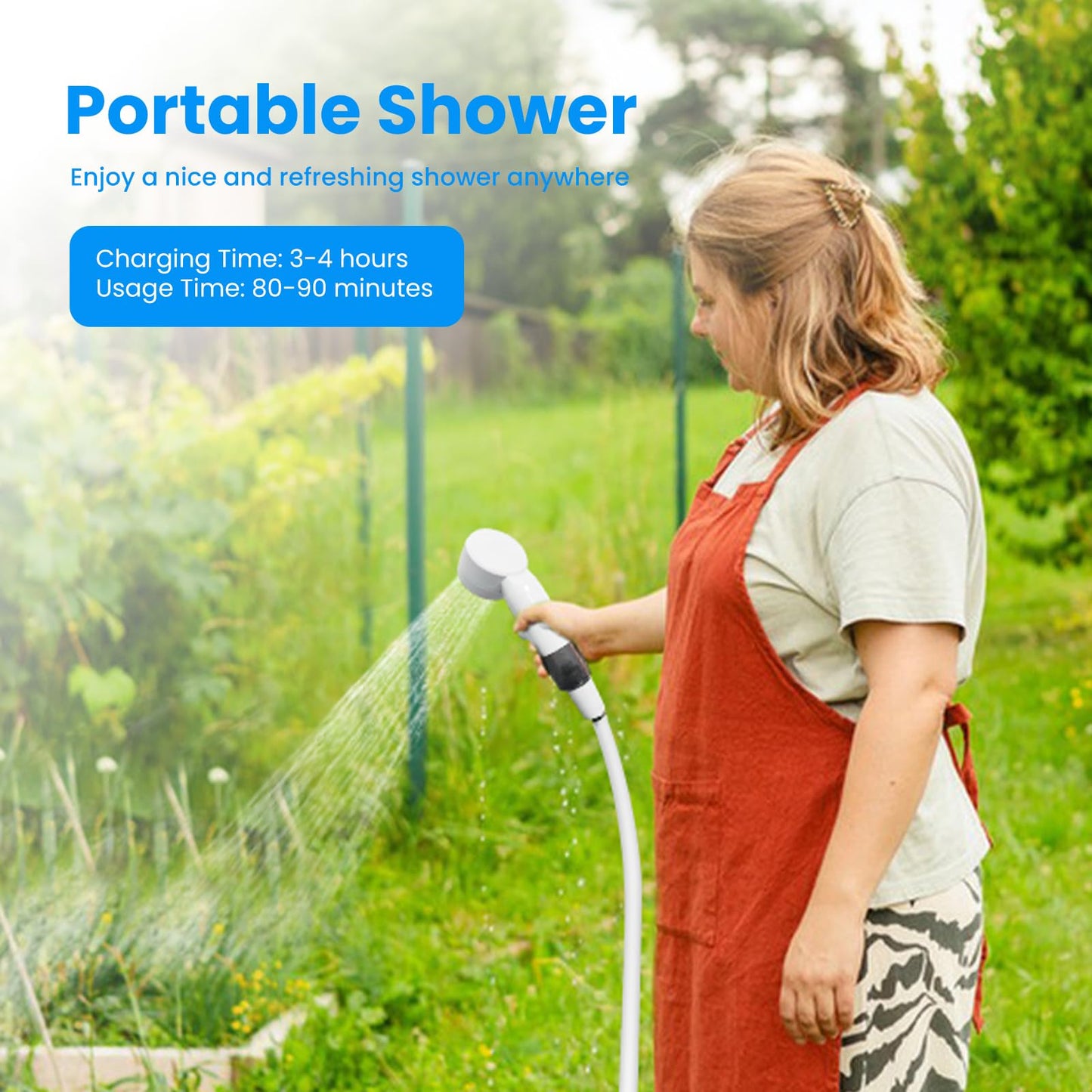 Ann Katy Portable Camping Shower Pump,Rechargeable Electric Outdoor Shower