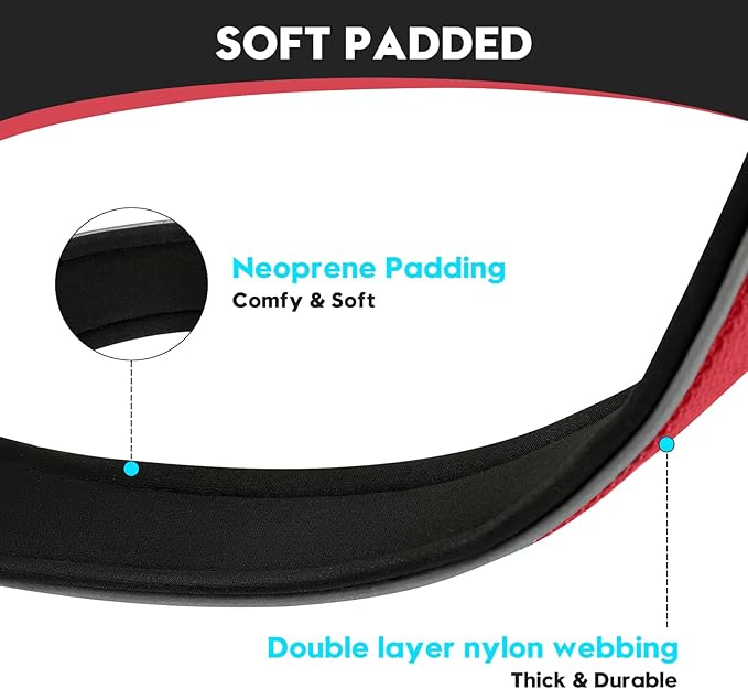 Dog Collar for Small Medium Large Dogs, Reflective, Adjustable Heavy Duty Dog Collar, Soft Neoprene Padded Comfortable for Walking (Red, XL)