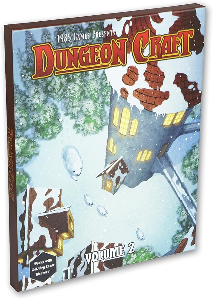 DUNGEON CRAFT Volume 2 Game, Hundreds of Terrain Pieces, DND Starter Kit, Double-Sided & Water-Resistant, Portable 1 Inch Grid Overlay, Works with Wet Dry Erasers