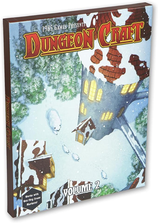 DUNGEON CRAFT Volume 2 Game, Hundreds of Terrain Pieces, DND Starter Kit, Double-Sided & Water-Resistant, Portable 1 Inch Grid Overlay, Works with Wet Dry Erasers