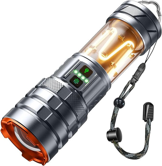 LED Flashlights High Lumens Rechargeable, 90000 High Lumens Super Bright Flashlight Camping with 11 Modes & Waterproof, Powerful Handheld Flashlight for Camping Emergencies, Outdoor, Hiking, Working