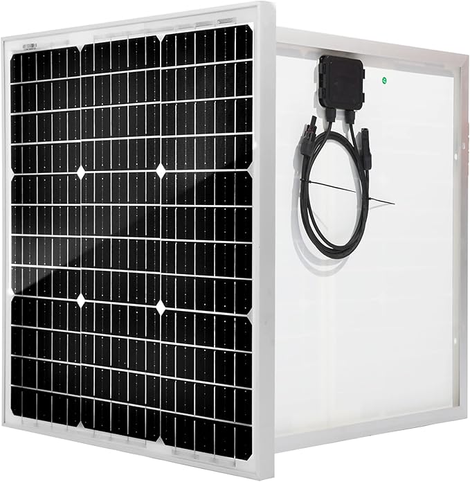 50 Watt 12 Volt Monocrystalline Solar Panel, Outdoor Waterproof Mono Solar Panels for 12V Battery, RV Roof, Boat Charging, Caravan, Car, Homes, and Any Other Off-Grid Applications