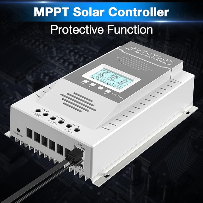 MPPT Charge Controller 80 amp 12V/24V Auto, 80A Solar Panel Charge Regulator with Blacklight LCD Display Max 100V for Lead-Acid Sealed Gel AGM Flooded Lithium Battery
