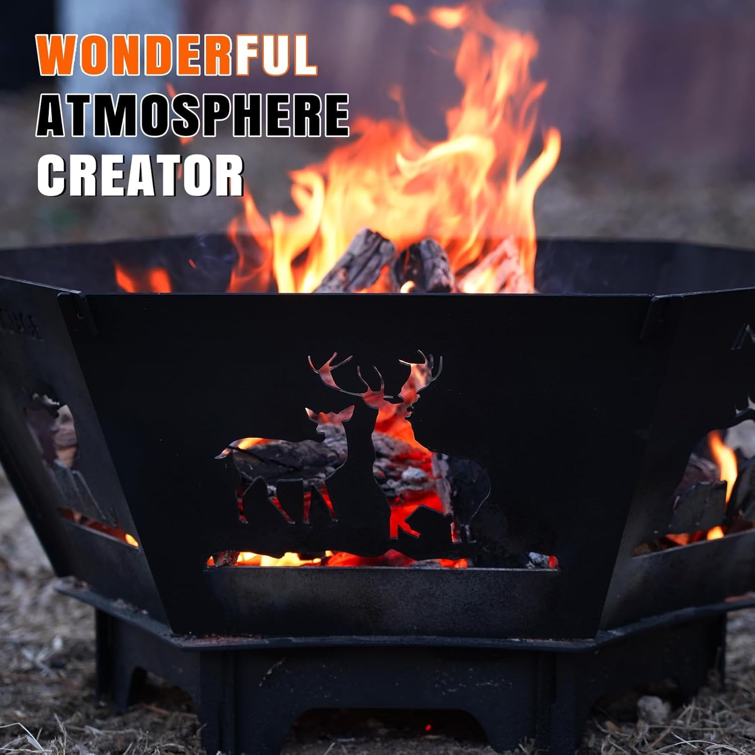 23Inch Collapsible Fire Pit for Camping with Tote Bag