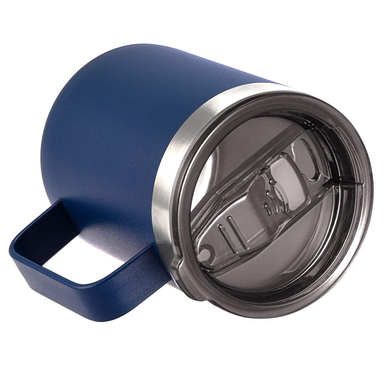 ALOUFEA 12 oz Insulated Travel Coffee Mug with Handle, Navy