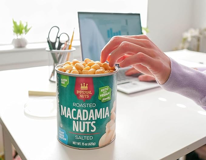 Imperial Nuts - Macadamia Nuts | Gluten Free, Vegan and Keto Friendly Food | Plant Based Protein, Delicious Buttery Taste | Kosher | Oil Roasted Salted