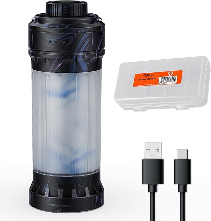 Fenix CL22R 500 Lumen Compact Lantern, USB-C Rechargeable and Multifunctional with Red Light and Colorful Ambient Lights for Camping, Hiking, Fishing (Polar Night Black)