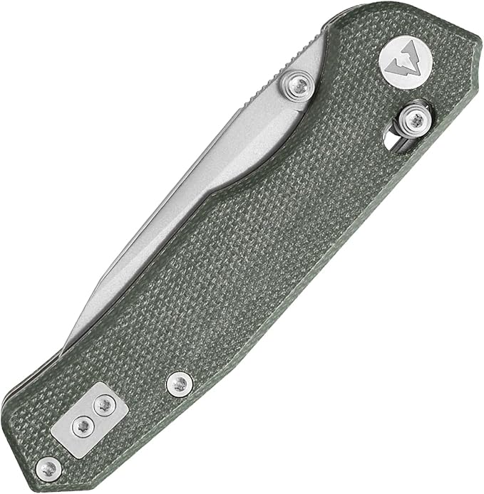 CMB Explorer Micarta Handle 14C28N Steel Blade Crossbar Lock Knife Pocket Folding Tactical Survival Camping Hiking Outdoors EDC Knife with Pocket Clip for Men Women CMB-18 (CMB-18A)