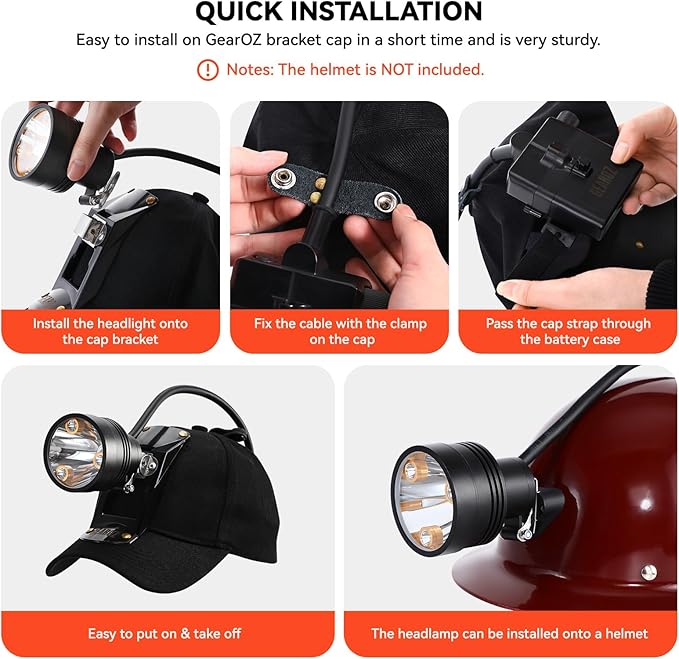10W Coon Hunting Lights Headlamp for Coyotes Hog Predators, Rechargeable & IPX5 Waterproof, 6 Lighting Modes, 600 Lumens Bright 4-Color LED (White Red Green Amber) with Black Hunting Hat